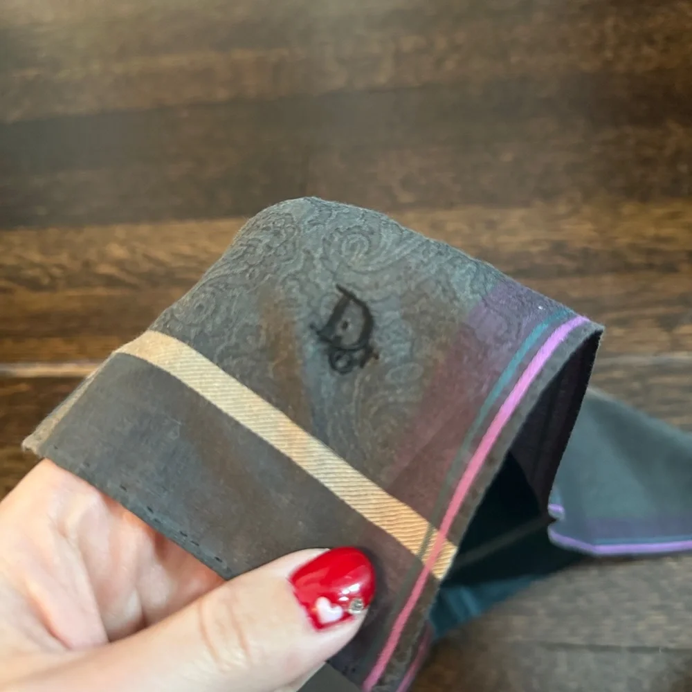 Dior Teal Patterned Scarf